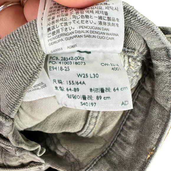 Levi's 505C Light Gray Denim Distressed Slim Straight Mid Rise Jeans - Picture 11 of 11